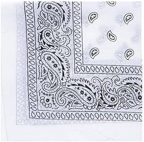 Paisley Cotton Bandanas - White