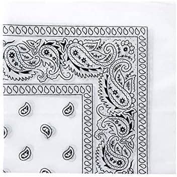 Paisley Cotton Bandanas - White