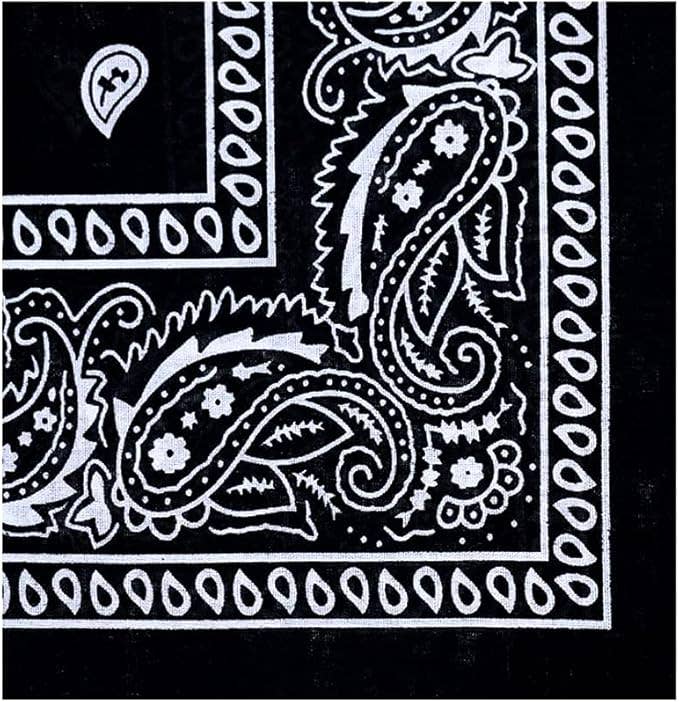 Paisley Cotton Bandanas - Black