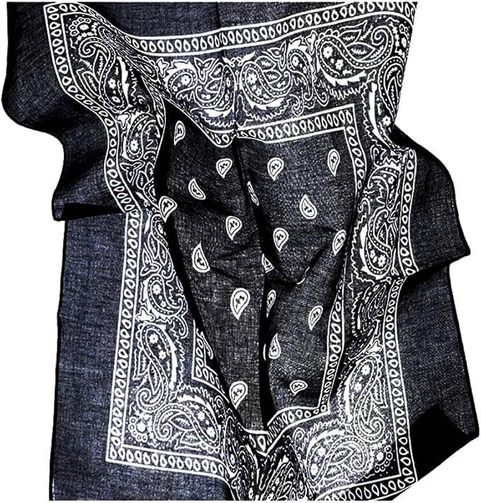 Paisley Cotton Bandanas - Black