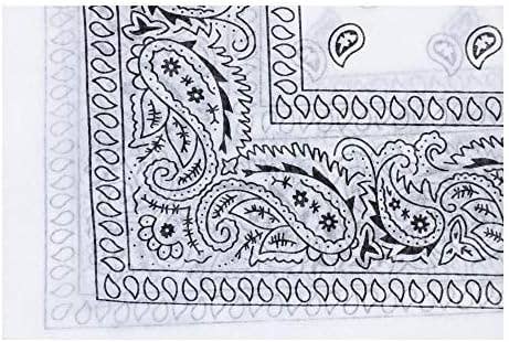 Paisley Cotton Bandanas - White