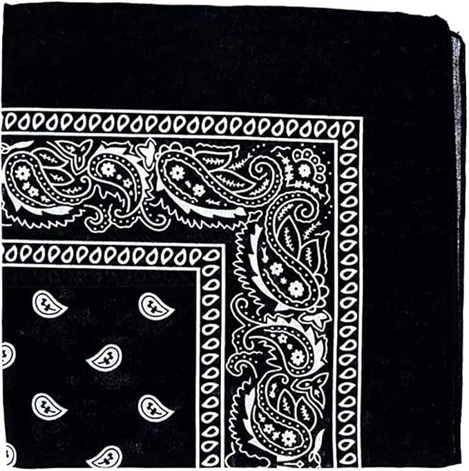 Paisley Cotton Bandanas - Black