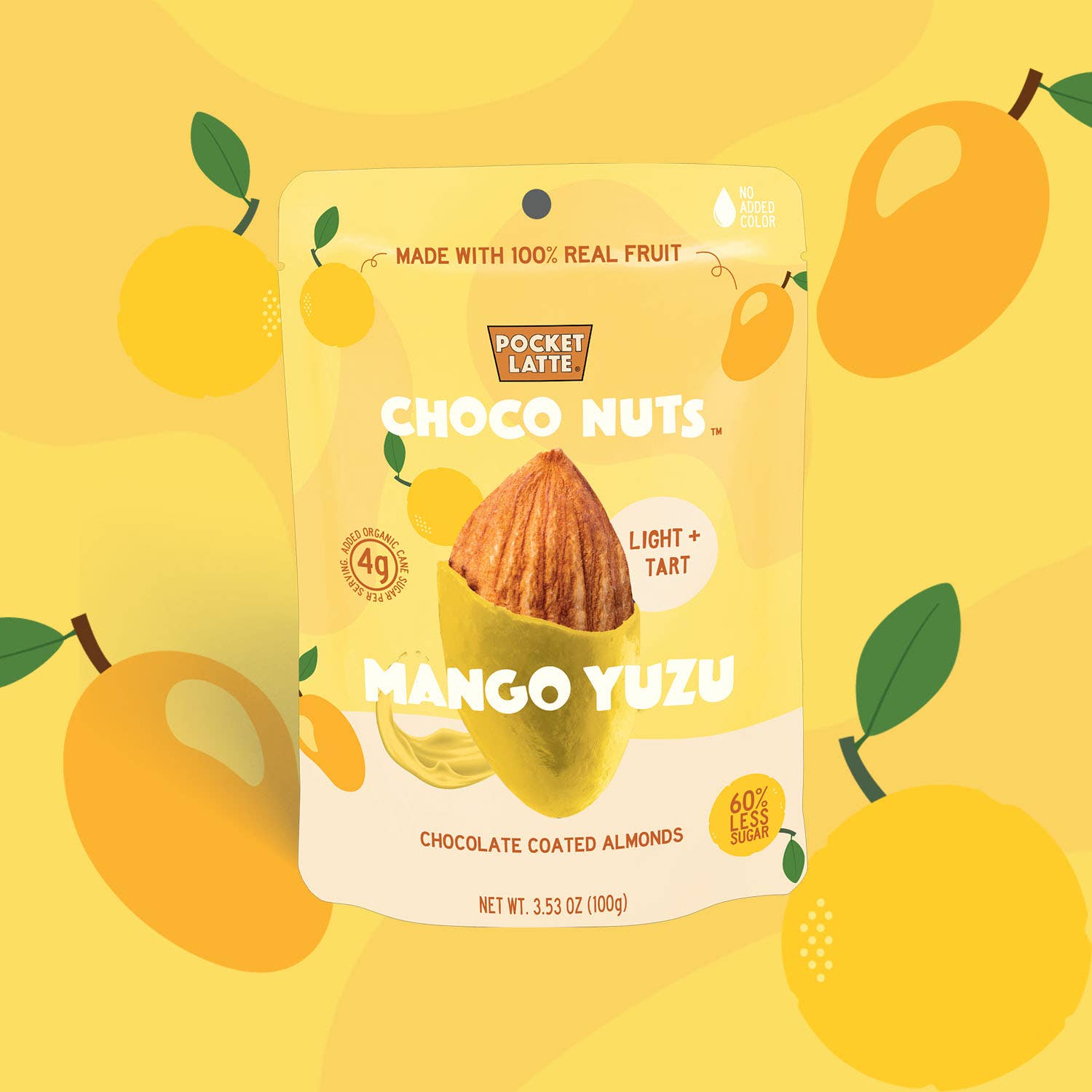 Mango Yuzu Choco Nuts, 3.53 oz Standing Pouch