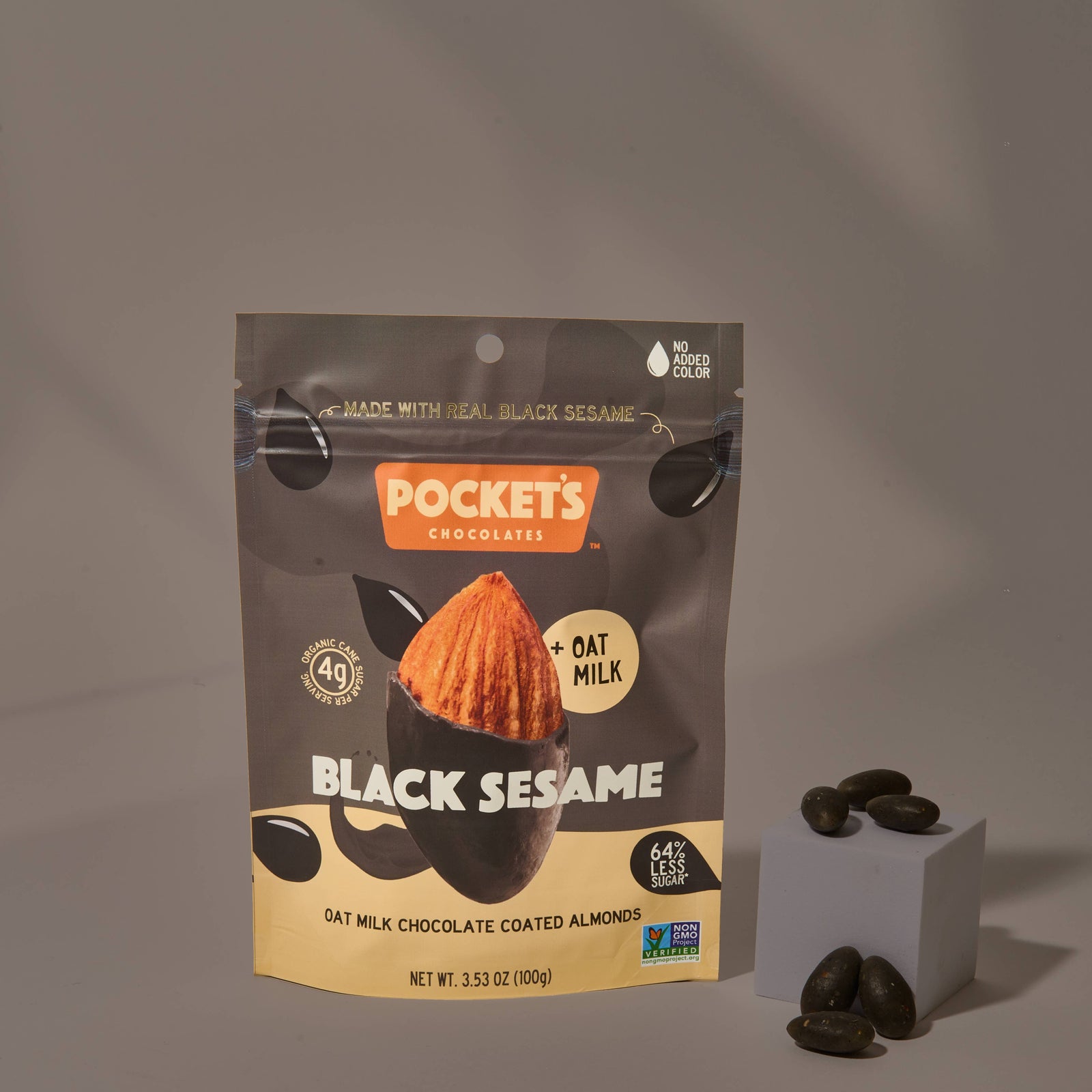 Black Sesame Choco Nuts, 3.53 oz Standing Pouch