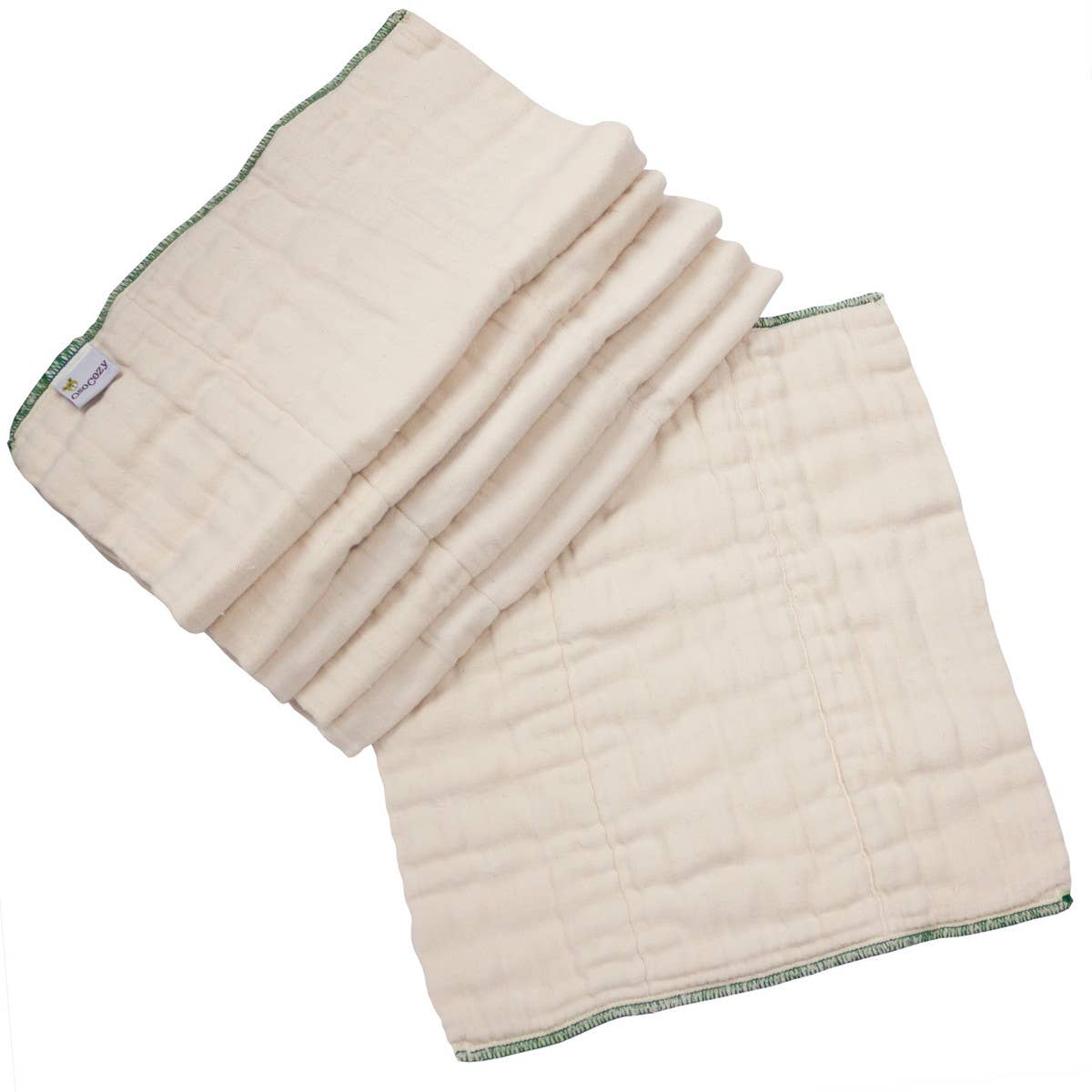 OsoCozy Organic Cotton Prefold Cloth Diapers - 6 packs